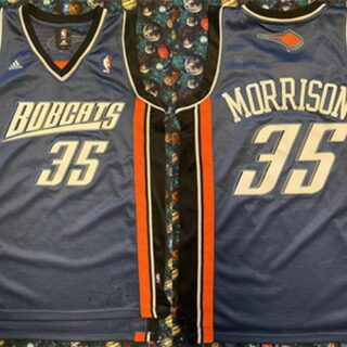 Men's Charlotte Hornets #35 Adam Morrison Navy Stitched Basketball Jersey