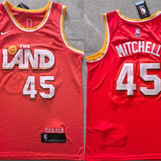 Men's Cleveland Cavaliers #45 Donovan Mitchell Orange 2025-26 CityEdition Stitched Jersey