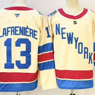 Men's New York Rangers #13 Alexis Lafreniere Beige 2025-26 Winter Classic With A Patch Stitched Hockey