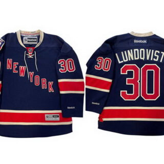 Men's New York Rangers #30 Henrik Lundqvist Navy 2011 85th Anniversary Stitched Hockey Jersey