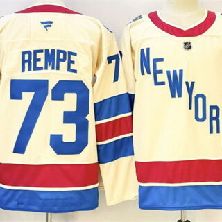 Men's New York Rangers #73 Matt Rempe Beige 2025-26 Winter Classic With A Patch Stitched Hockey