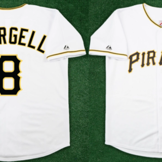 Men's Pittsburgh Pirates #8 Willie Stargell White Team Patch Stitched Jersey