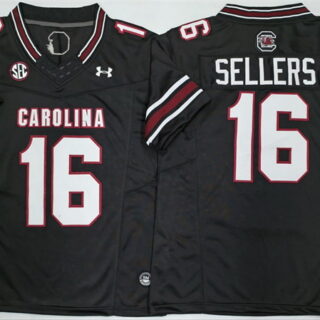 Men's South Carolina Fighting Gamecocks #16 LaNorris Sellers Black F.U.S.E. Stitched Jersey