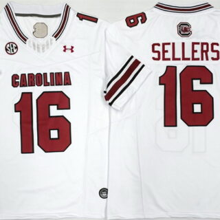 Men's South Carolina Fighting Gamecocks #16 LaNorris Sellers White F.U.S.E. Stitched Jersey