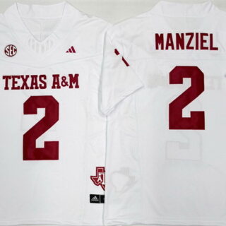 Men's Texas A&M Aggies Lions #2 Johnny Manziel White F.U.S.E. Stitched Jersey