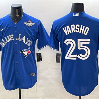 Men's Toronto Blue Jays #25 Daulton Varsho Royal 2025 World Series Home Cool Base Stitched Baseball Jersey