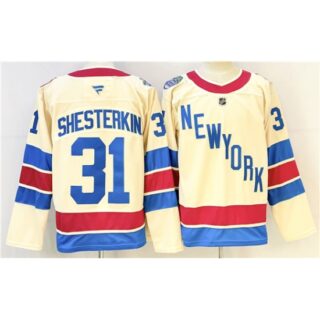 Men's New York Rangers #31 Igor Shesterkin Beige 2025-26 Winter Classic Stitched Hockey