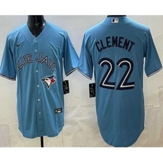 Men's Toronto Blue Jays #22 Ernie Clement Light Blue Cool Base Jersey
