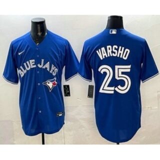 Men's Toronto Blue Jays #25 Daulton Varsho Blue Cool Base Jersey