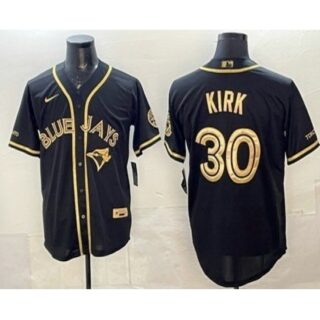 Men's Toronto Blue Jays #30 Alejandro Kirk Black Gold Limited Stitched Jersey